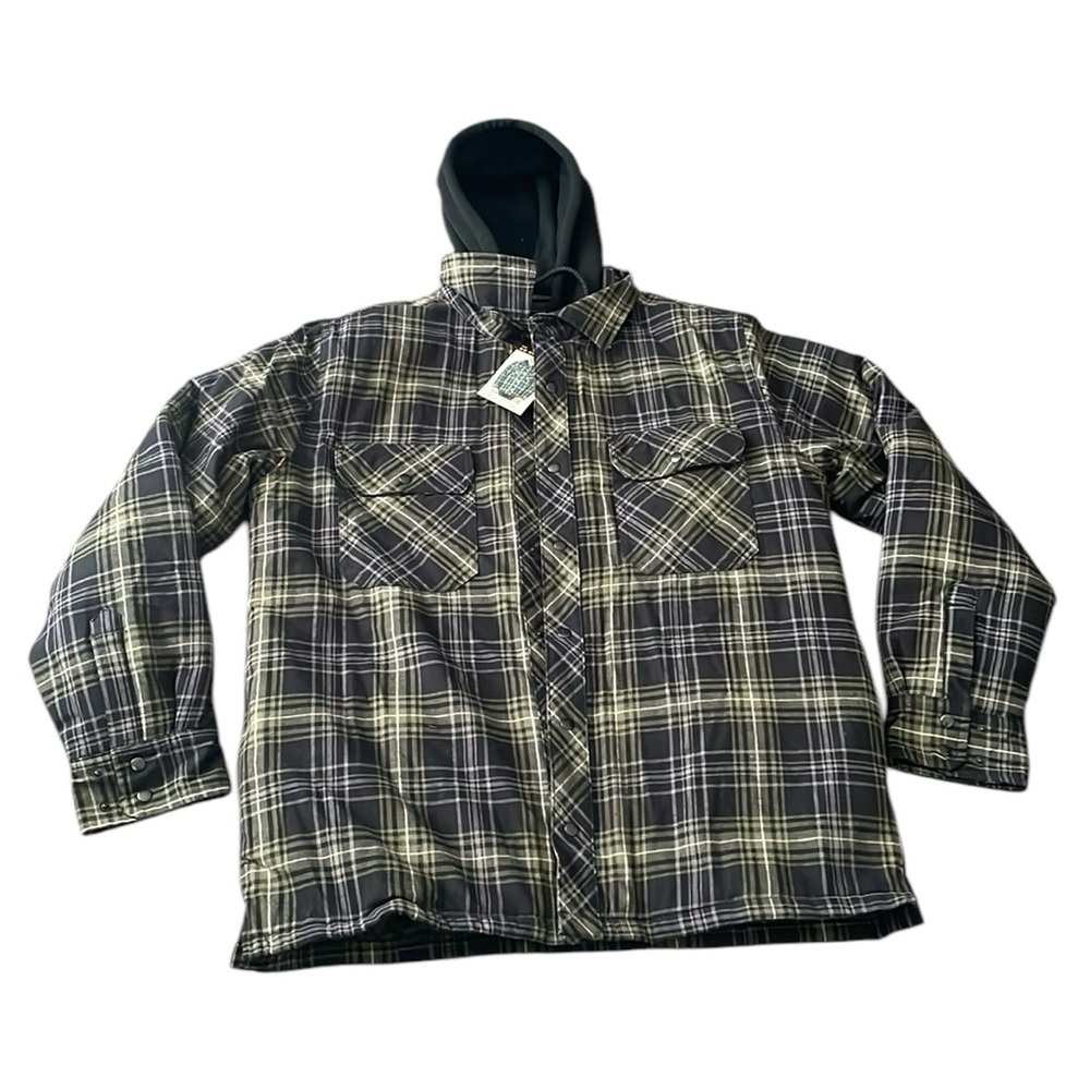 The BC Clothing - Men's Hooded Quilted Flannel Winter Jacket / Shacket